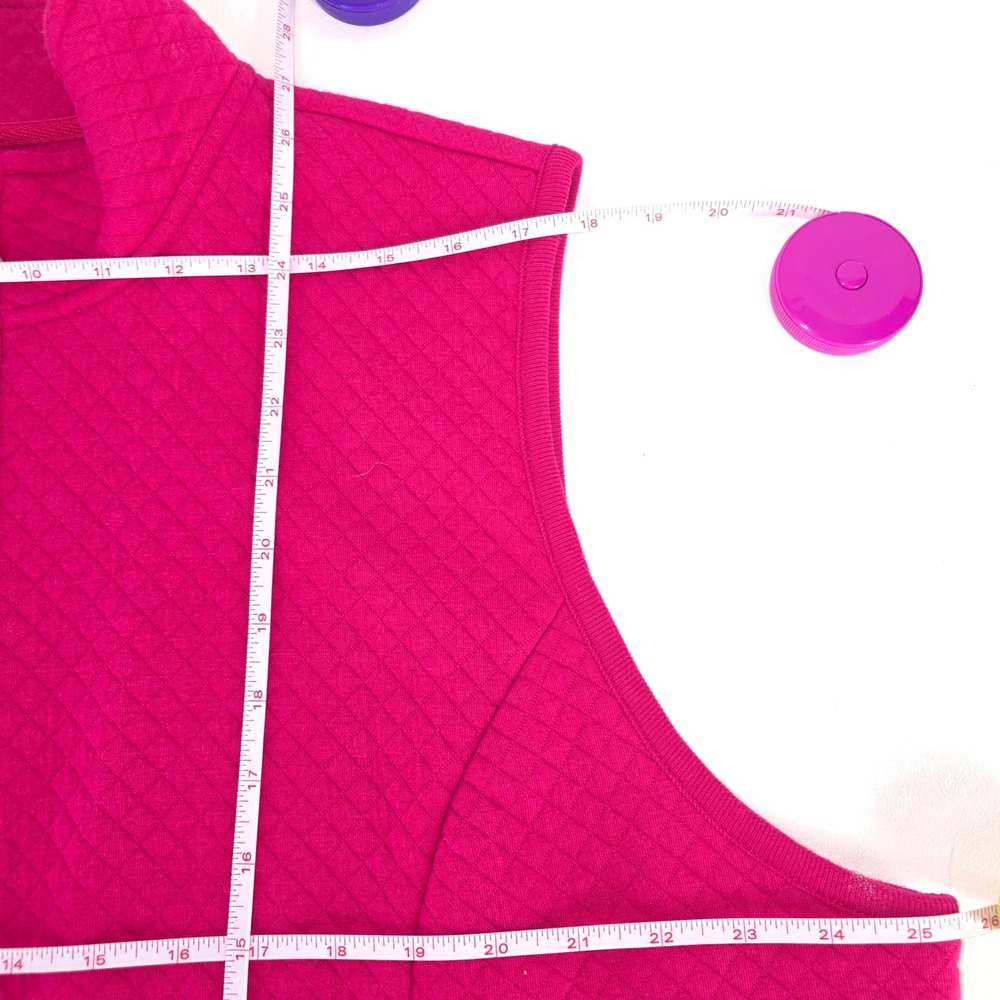 Karen Scott Sport Quilted Full Zip Vest Woman 2X Pink Barbiecore Athleisure Cozy - Picture 4 of 16